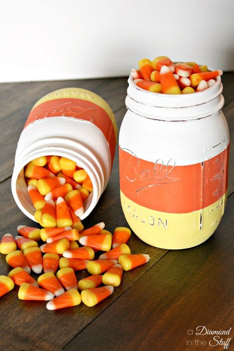 candy corn mason jars