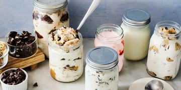 ice cream with toppings made in a mason jar