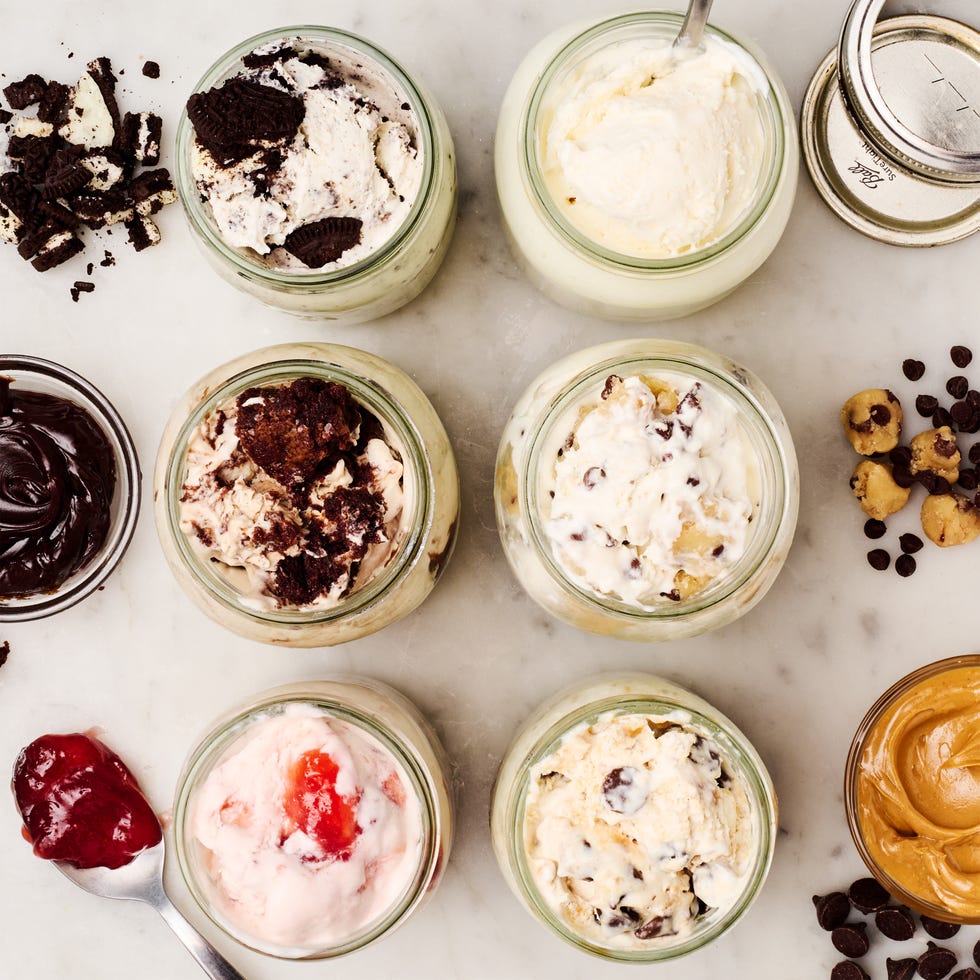 ice cream with toppings made in a mason jar