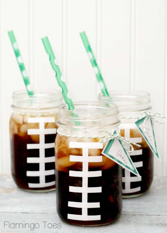 mason jar football decorations