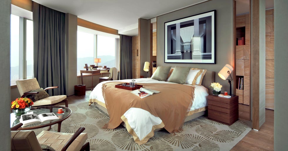 Penthouse bedroom at The Highcliff building in Hong Kong
