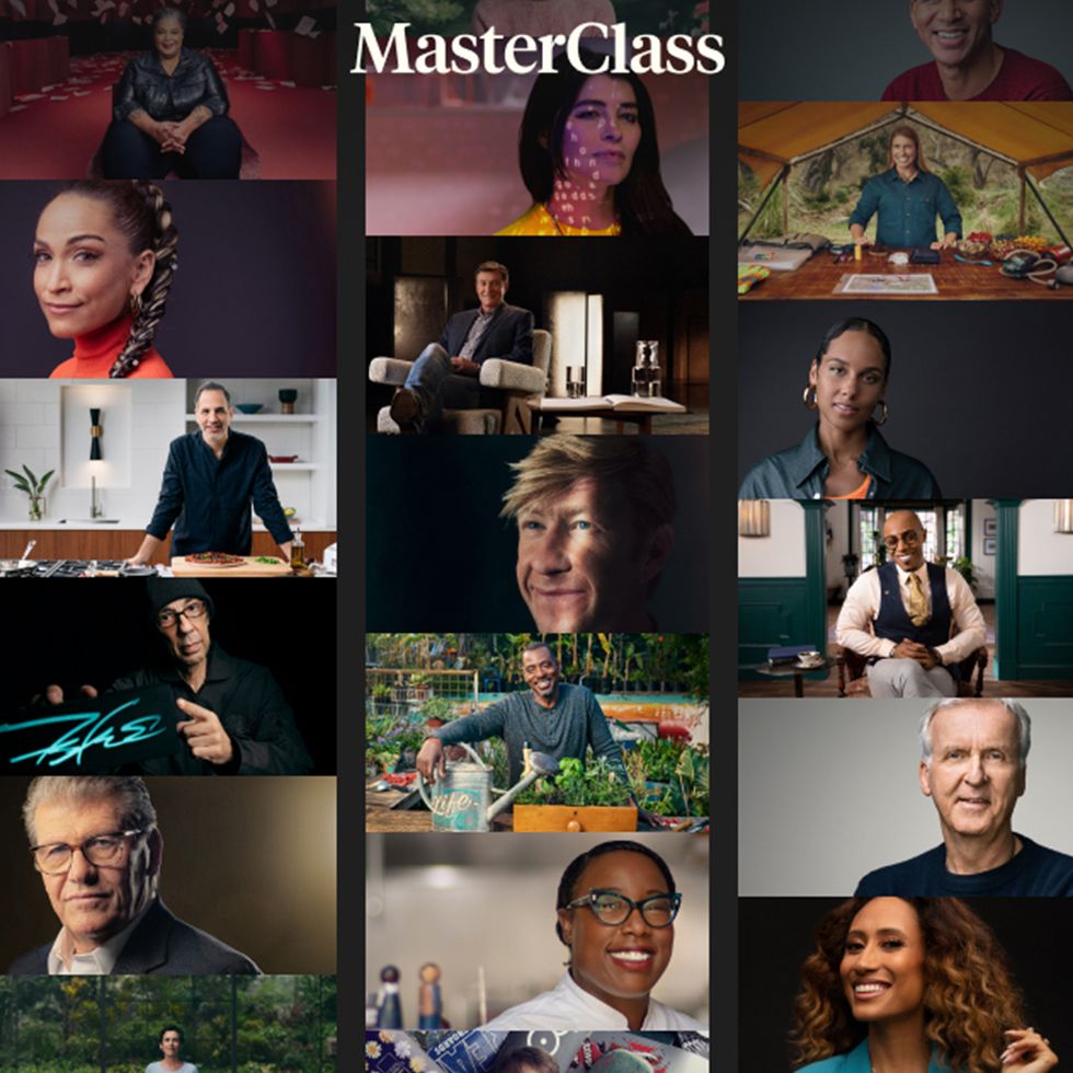 a collage of experts featured on masterclass