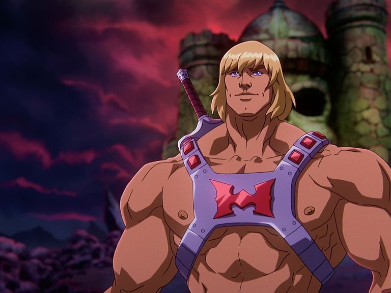 masters of the universe revelation l to r chris wood as he man in episode 101 of masters of the universe revelation cr courtesy of netflix © 2021