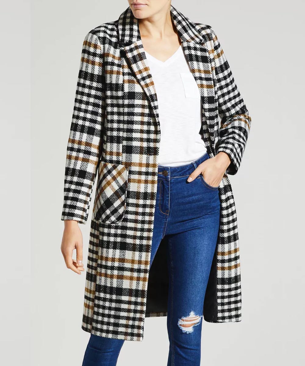 Matalan's affordable checked coats are getting so much attention