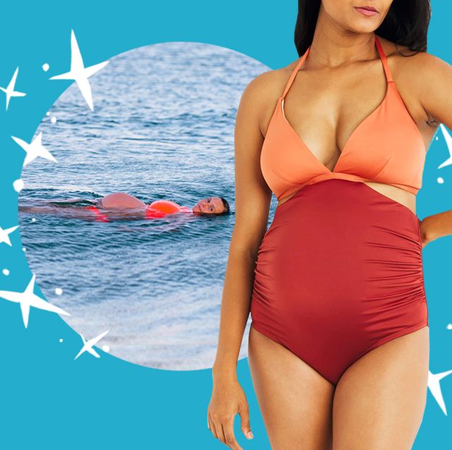 Ruffle Top Maternity Two Piece  Best Swimwear for Pregant Women