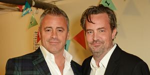 matt leblanc visits matthew perry backstage at "the end of longing" in london