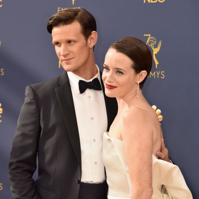 claire foy matt smith at the emmy awards the crown