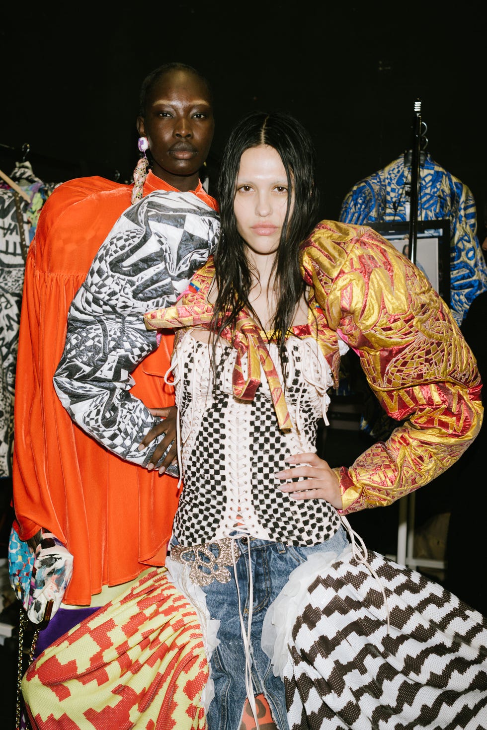 Matty Bovan at RTW Spring/Summer 2023 backstage at matty bovan at rtw springsummer 2023 photographed on september 25, 2022 in milan, italy photo by vanni bassettiwwdpenske media via getty images