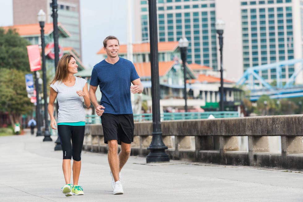 mature couple exercising together