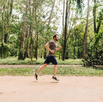 mature man running at the park