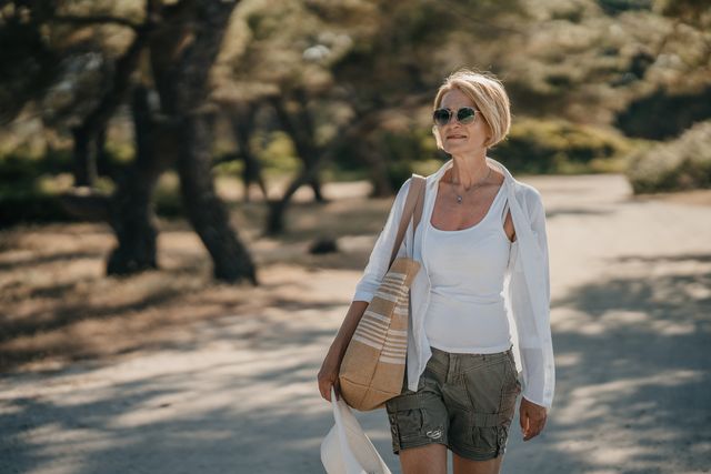 mature woman on vacation