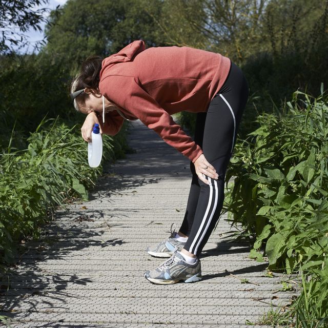 mature woman recovering after exercise