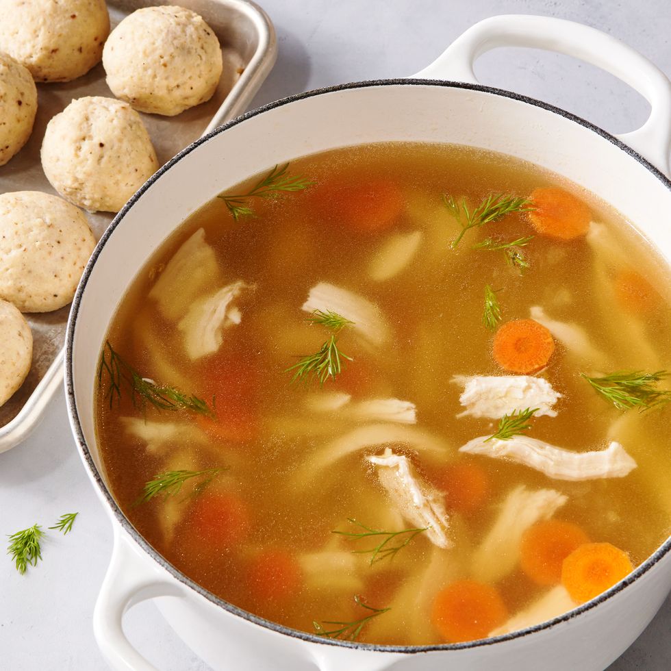 matzo ball soup with carrots and dill