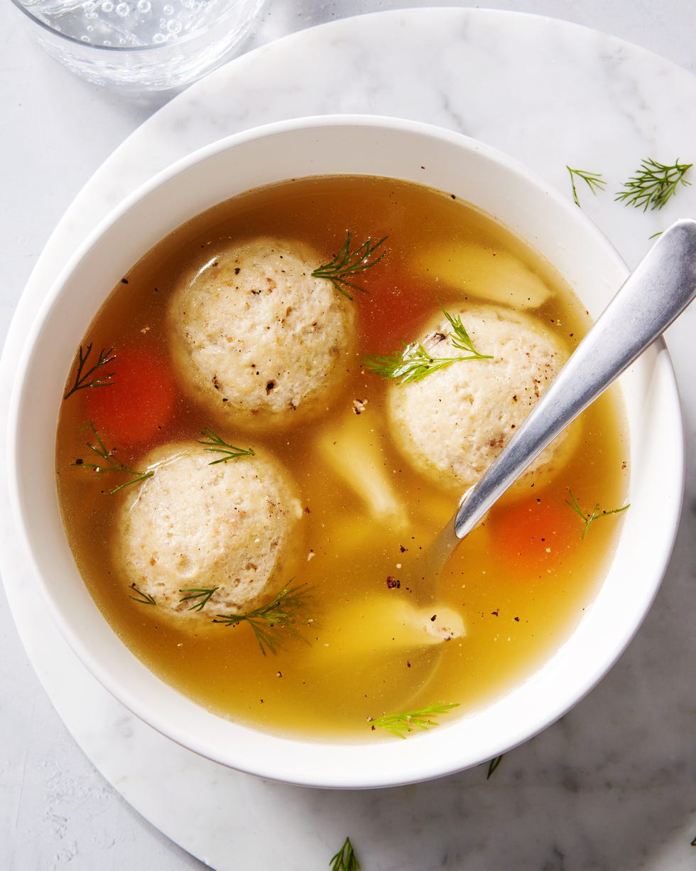 matzo ball soup with carrots and dill