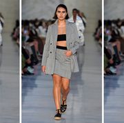 a model walks down the max mara runway wearing fisherman sandals in a roundup of the best fisherman sandals 2022