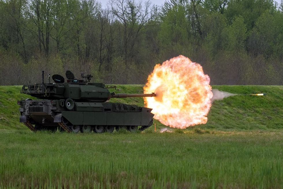 a tank firing its cannon