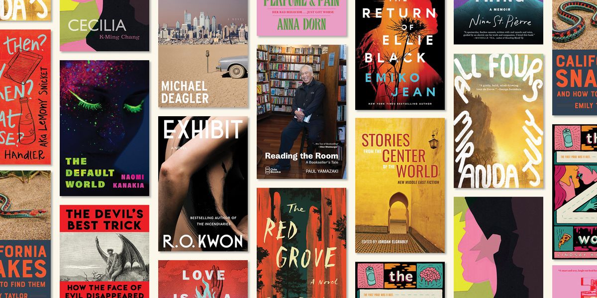 15 new books for may 2024, all fours, and then and then what else, california snakes, cecilia, the default world, devils best trick, exhibit, return of ellie black the z word, perfume and pain, the red grove, love is a burning thing, reading the room, writers on the west