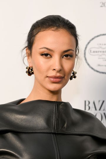 maya jama leather dress