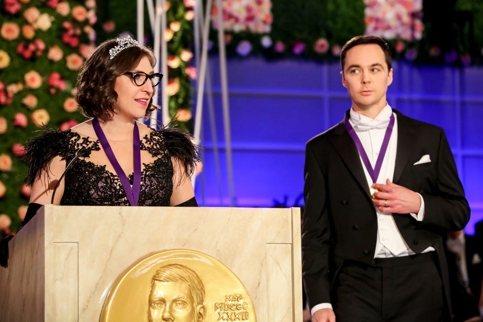 the big bang theory's mayim bialik as amy and jim parsons as sheldon