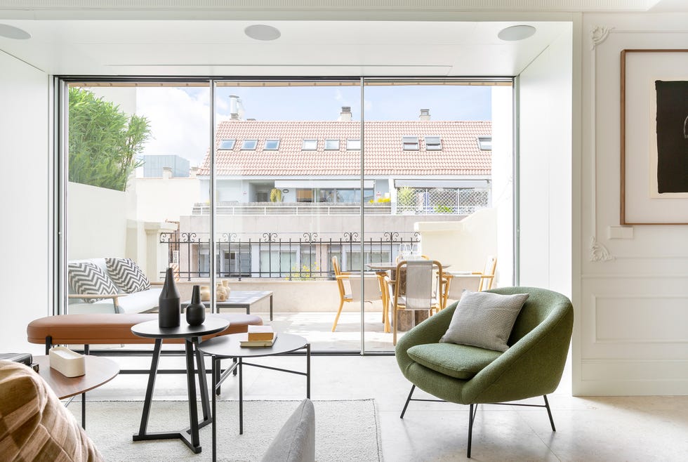 salón abierto a la terraza