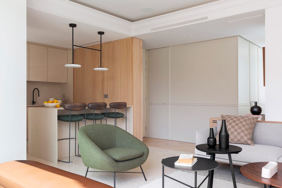 salón abierto a la cocina