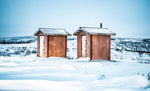Winter, Blue, Snow, Shed, Freezing, Sky, House, Outhouse, Roof, Shack, 