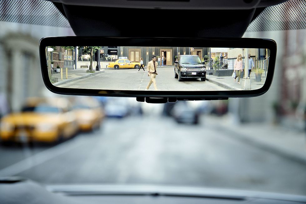 Rear-view mirror, Automotive mirror, Mode of transport, Auto part, Vehicle, Automotive side-view mirror, Car, Automotive exterior, Road, Mirror, 