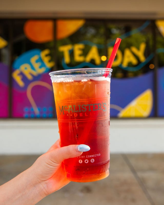 How To Get a Free Big Tea From McAlister's Deli This Week