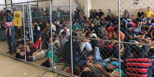mcallen, tx   june 10  in this handout photo provided by the office of inspector general, overcrowding of families is observed by oig at us border patrol mcallen station on june 10, 2019 in mcallen, texas photo by office of inspector generaldepartment of homeland security via getty images