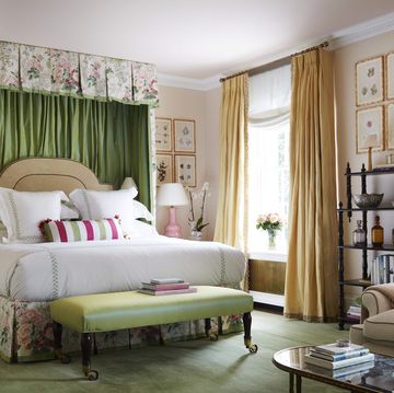 a series of 19th century framed seaweed presses adorn the owners bedroom