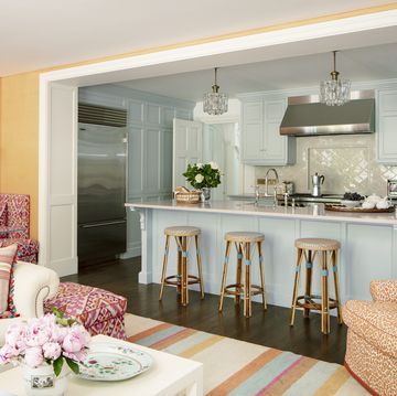 fresh shades of apricot and aqua awaken a ground floor kitchen and breakfast room