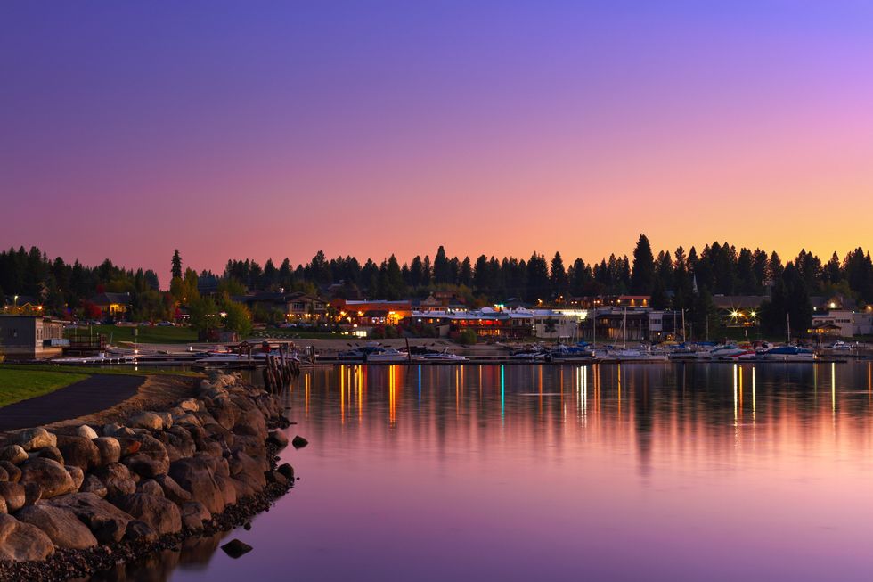 best small lake towns mccall payette lake, idaho, at sunset