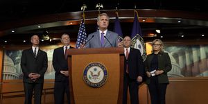 House Minority Leader Kevin McCarthy Speaks To The Media Following Republican Conference Meeting