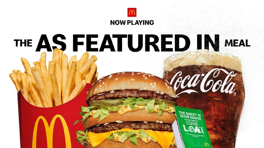 the as featured in meal will include a choice of 10 piece chicken mcnuggets, quarter pounder with cheese or big mac sandwich along with medium world famous fries, a medium soft drink and the newly branded sweet 'n sour sauce