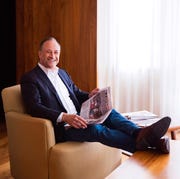 This is an image douglas emhoff at home