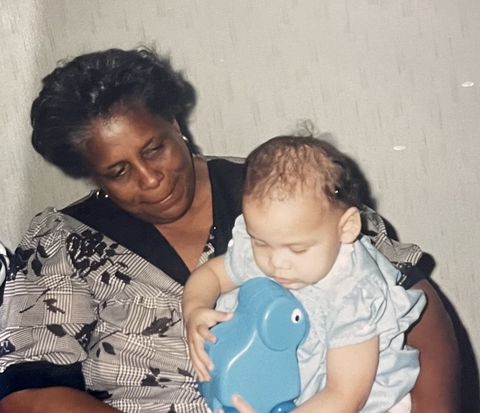 a baby addie woolridge with her grandmother