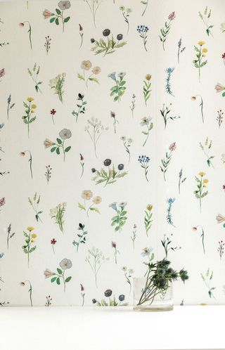 Pedicel, Botany, Wallpaper, Wildflower, Textile, Plant, Interior design, Wrapping paper, 