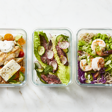 glass containers with meal prepped foods