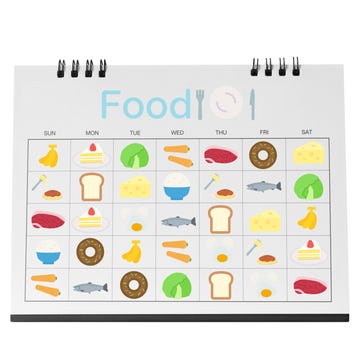 meal prep for runners a calendar depicting what food to eat each day