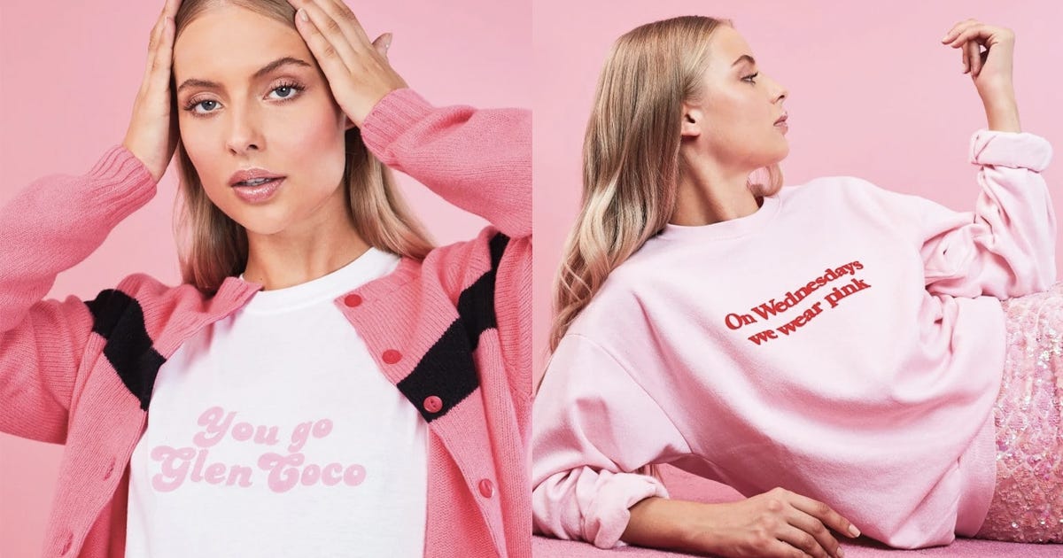 Skinny Dip x Mean Girls cropped sweatshirt in pink