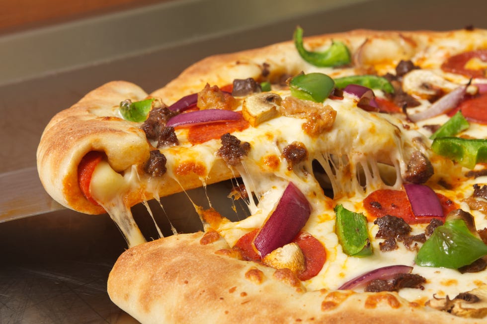 Meat and Vegetable Stuffed Crust Pizza