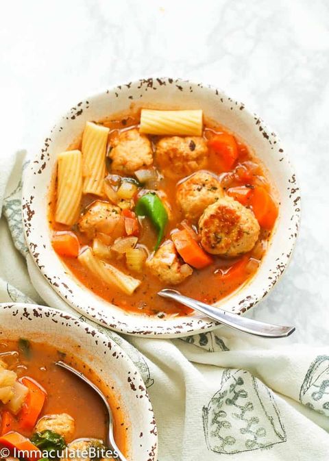 chicken meatball soup with pasta