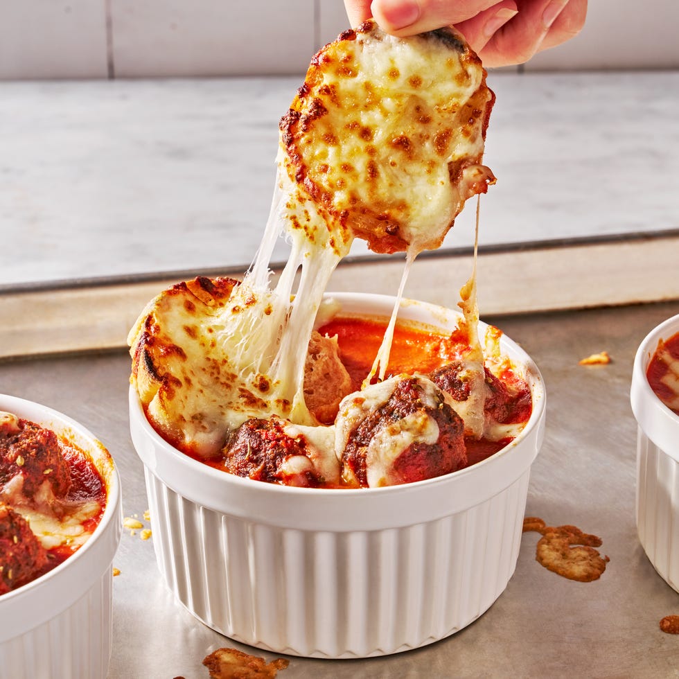 meatball sub soup with melted cheese