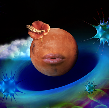Mercury Retrograde the planet mercury with slightly smiling lips