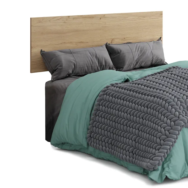 cama con cabecero de madera