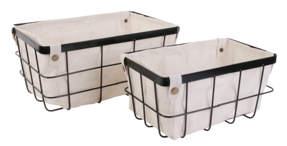 cestas de metal beige