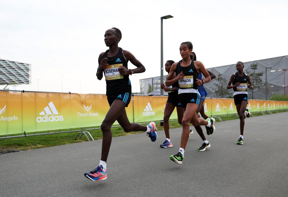 herzogenaurach, germany   april 30 rosemary wanjiru of kenya competes during the womens 21k race world class road runners compete at the second annual adidas’ adizero road to records, at the brand’s hq in herzogenaurach on april 30, 2022 in herzogenaurach, germany photo by maja hitijgetty images for adidas