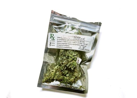 medical cannabis in package from dispensary