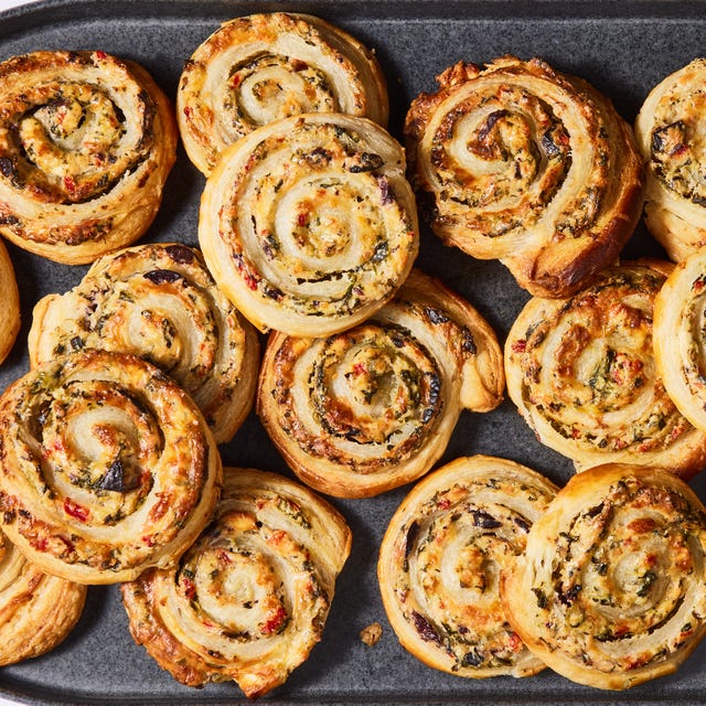 mediterranean pinwheels with feta, olives, and red peppers