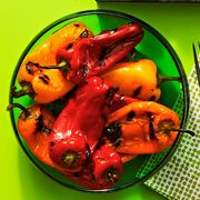 grilled baby peppers